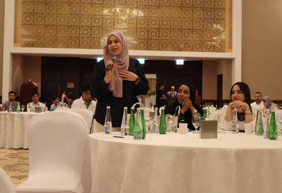 A member of the Trivita team addressing colleagues at the anniversary event